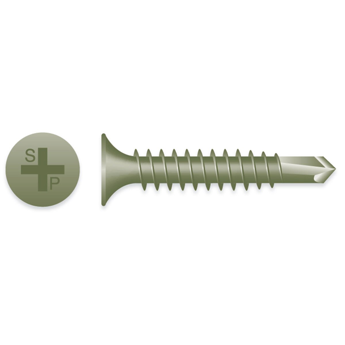 thumbnail image 2 of 1000pcs #6 X 1-1/4 Phillips Bugle Head Self-Drilling Tek Screws, Zinc Plated Steel By Lexar Industrial 2 of 3